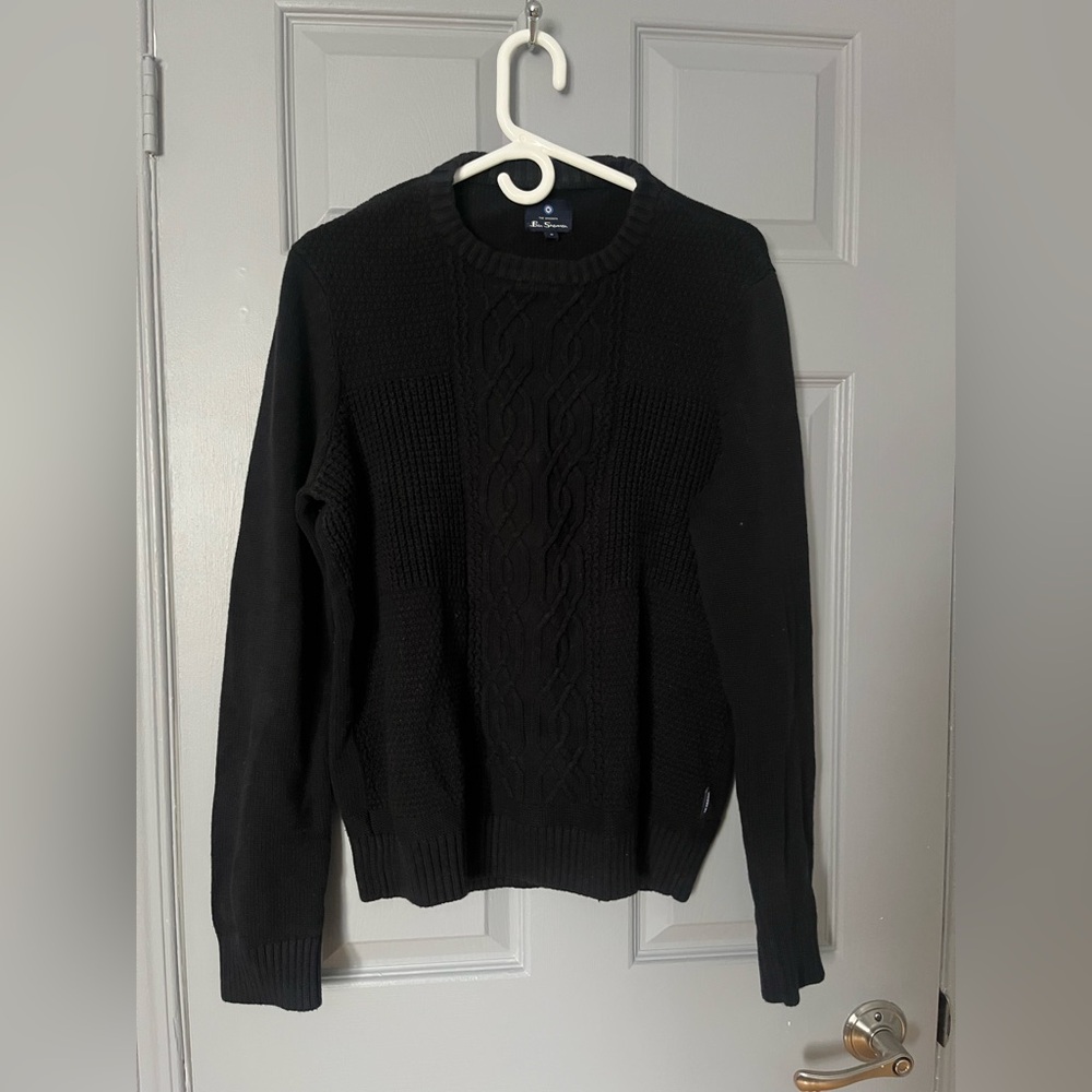 BEN SHERMAN Men's Black Crewneck Sweater Size Medium